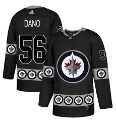 Men's Adidas Winnipeg Jets #56 Marko Dano Authentic Black Team Logo Fashion NHL Jersey