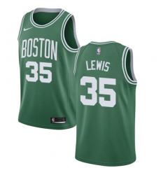 Men's Nike Boston Celtics #35 Reggie Lewis Swingman Green(White No.) Road NBA Jersey - Icon Edition