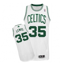 Youth Adidas Boston Celtics #35 Reggie Lewis Authentic White Home NBA Jersey