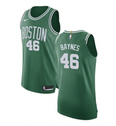 Women's Nike Boston Celtics #46 Aron Baynes Authentic Green(White No.) Road NBA Jersey - Icon Edition