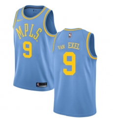 Men's Nike Los Angeles Lakers #9 Nick Van Exel Swingman Blue Hardwood Classics NBA Jersey