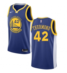 Men's Nike Golden State Warriors #42 Nate Thurmond Swingman Royal Blue Road NBA Jersey - Icon Edition