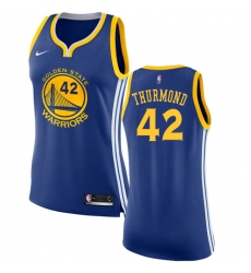 Women's Nike Golden State Warriors #42 Nate Thurmond Authentic Royal Blue Road NBA Jersey - Icon Edition