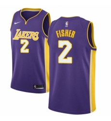Youth Nike Los Angeles Lakers #2 Derek Fisher Authentic Purple NBA Jersey - Icon Edition