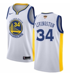 Women's Nike Golden State Warriors #34 Shaun Livingston Swingman White Home 2018 NBA Finals Bound NBA Jersey - Association Edition