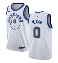 Men's Nike Golden State Warriors #0 Patrick McCaw Swingman White Hardwood Classics NBA Jersey