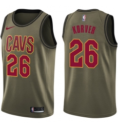 Men's Nike Cleveland Cavaliers #26 Kyle Korver Swingman Green Salute to Service NBA Jersey