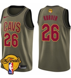 Youth Nike Cleveland Cavaliers #26 Kyle Korver Swingman Green Salute to Service 2018 NBA Finals Bound NBA Jersey