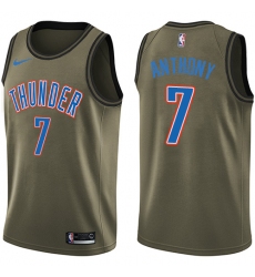 Youth Nike Oklahoma City Thunder #7 Carmelo Anthony Swingman Green Salute to Service NBA Jersey