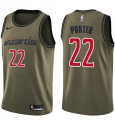 Men's Nike Washington Wizards #22 Otto Porter Swingman Green Salute to Service NBA Jersey