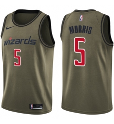 Men's Nike Washington Wizards #5 Markieff Morris Swingman Green Salute to Service NBA Jersey