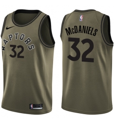 Men's Nike Toronto Raptors #32 KJ McDaniels Swingman Green Salute to Service NBA Jersey