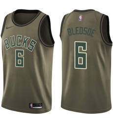 Men's Nike Milwaukee Bucks #6 Eric Bledsoe Swingman Green Salute to Service NBA Jersey