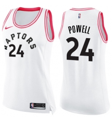 Women's Nike Toronto Raptors #24 Norman Powell Swingman White/Pink Fashion NBA Jersey