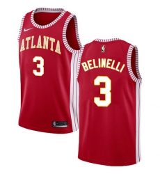 Men's Nike Atlanta Hawks #3 Marco Belinelli Swingman Red NBA Jersey Statement Edition