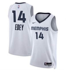 Men's Memphis Grizzlies #14 Zach Edey White 2024 Draft Association Edition Stitched Jersey