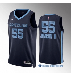 Men's Memphis Grizzlies #55 Trey Jemison Iii Navy Icon Edition Stitched Jersey