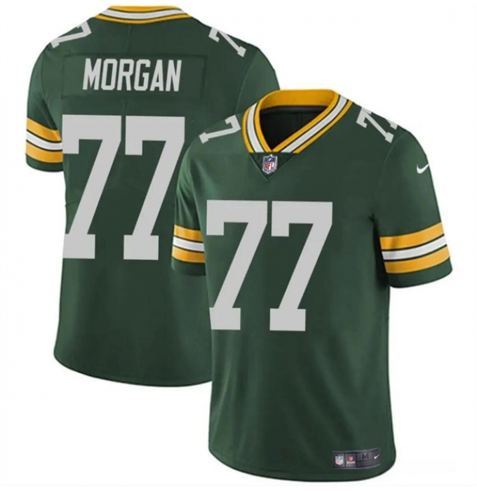 Men's Green Bay Packers #77 Jordan Morgan Green 2024 Draft Vapor Limited Football Stitched Jersey