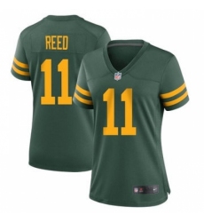 Women Green Bay Packers #11 Jayden Reed Green Throwback Vapor Untouchable Stitched Jersey