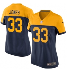 Women's Nike Green Bay Packers #33 Aaron Jones Navy Blue Alternate Vapor Untouchable Elite Player NFL Jersey