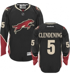 Youth Reebok Arizona Coyotes #5 Adam Clendening Premier Black Third NHL Jersey