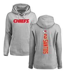 NFL Women's Nike Kansas City Chiefs #2 Cairo Santos Ash Backer Pullover Hoodie