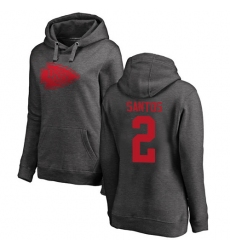 NFL Women's Nike Kansas City Chiefs #2 Cairo Santos Ash One Color Pullover Hoodie