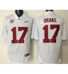 Alabama Crimson Tide #17 Kenyan Drake White Limited Stitched NCAA Jersey