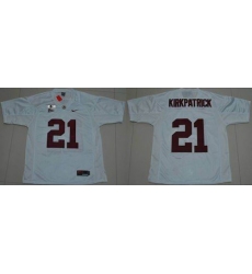 Alabama Crimson Tide #21 Dre Kirkpatrick White 2016 College Football Playoff National Championship Patch Stitched NCAA Jersey