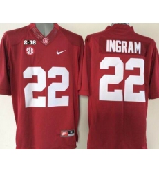 Alabama Crimson Tide #22 Mark Ingram Red 2016 College Football Playoff National Championship Patch Stitched NCAA Jersey