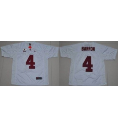 Alabama Crimson Tide #4 Mark Barron White 2016 College Football Playoff National Championship Patch Stitched NCAA Jersey