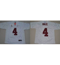 Alabama Crimson Tide #4 Marquis Maze White 2016 College Football Playoff National Championship Patch Stitched NCAA Jersey