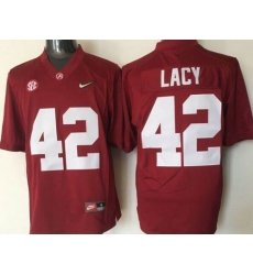 Alabama Crimson Tide #42 Eddie Lacy Red 2016 National Championship Stitched NCAA Jersey