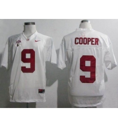 Alabama Crimson Tide #9 Amari Cooper White SEC & 2016 College Football Playoff National Championship Patch Stitched NCAA Jersey