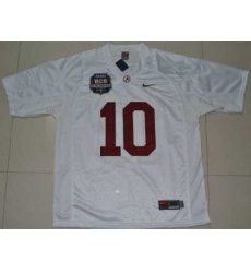 Crimson Tide #10 AJ McCarron White 2012 BCS Championship Patch Embroidered NCAA Jersey