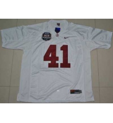 Crimson Tide #41 Courtney Upshaw White 2012 BCS Championship Patch Embroidered NCAA Jersey