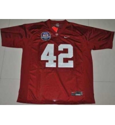 Crimson Tide #42 Eddie Lacy Red 2012 BCS Championship Patch Embroidered NCAA Jersey