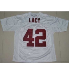 Crimson Tide #42 Eddie Lacy White Embroidered NCAA Jersey