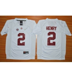 Youth Alabama Crimson Tide #2 Derrick Henry White 2016 National Championship Stitched NCAA Jersey