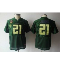 Youth Kids NCAA Oregon Ducks 21 LaMichael James All Stitched Jersey Green