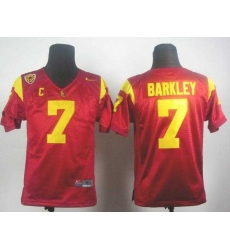 Youth NCAA Trojans 7 Matt Barkley Red Embroidered Jerseys