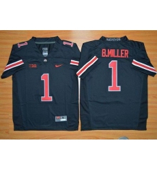 Youth Ohio State Buckeyes #1 Braxton Miller Black(Red No.) Limited Stitched NCAA Jersey