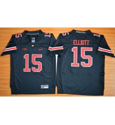 Youth Ohio State Buckeyes #15 Ezekiel Elliott Black(Red No.) Limited Stitched NCAA Jersey