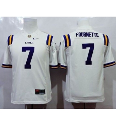 Youth Tigers #7 Leonard Fournette White Stitched NCAA Jersey