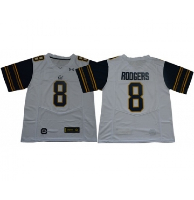 Golden Bears #8 Aaron Rodgers White Under Armour Premier Stitched NCAA Jersey