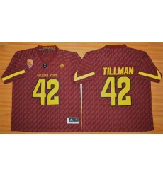 Arizona State Sun Devils #42 Pat Tillman New Red Stitched NCAA Basketball Jersey