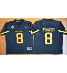 Arizona State Sun Devils #8 D. J. Foster New Black Stitched NCAA Basketball Jersey