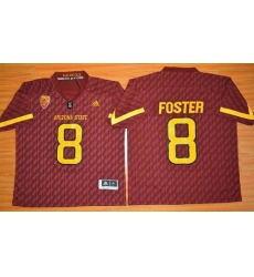 Arizona State Sun Devils #8 D. J. Foster New Red Stitched NCAA Basketball Jersey