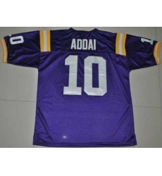 LSU Tigers #10 Joseph Addai Purple Embroidered NCAA Jersey