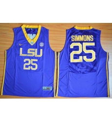 LSU Tigers #25 Ben Simmons Purple Basketball Stitched NCAA Jersey